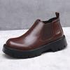 Мужские зимние ботинки Мартин в британском стиле на платформе челси мужские ботинки бархатные ботинки из кожи с высоким берцем модные универсальные короткие ботинки