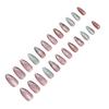 W1598 Red Green Rhombus Irregular Crystal Short Almond False Nails 24 Pieces Per Box