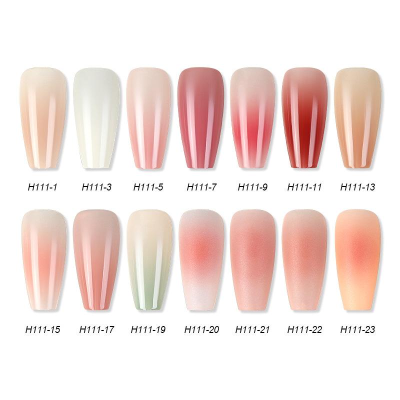 Градиент Halo Color Длинные накладные ногти Розовый Простые модные женские и девушки Накладные ногти Красота Инструменты для трендовых женских красивых накладных ногтей