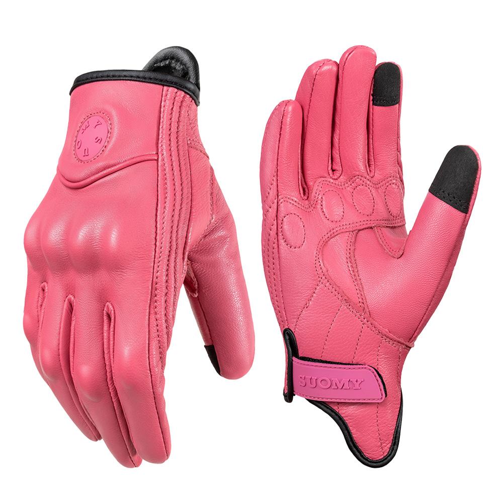 Cycling anti-drop gloves summer touch screen sheepskin retro locomotive men's and women's knight equipment