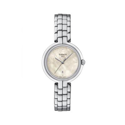 Женские часы Tissot Flamingo с браслетом и циферблатом из белого перламутра (Официально импортировано) T0942101111602