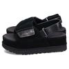 Женские пляжные сандалии из спилка коровьей кожи, черные 1152652-BLK