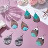 4 Pairs 4 Styles Leather Dangle Earrings, Teardrop, Mixed Color, 77.5~78.5x38.5mm, 1pair/style