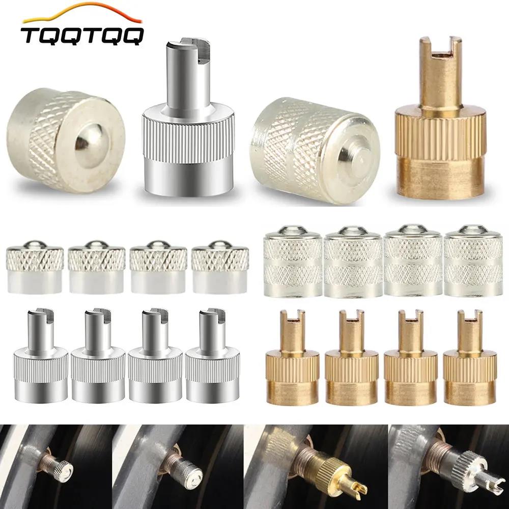 TQQTQQ 4/8Pcs Copper Slotted Head Valve Stem Caps Auto Tire Valve Dustproof Cover for Car Motorcycle Schrader Accessory Stem Caps1