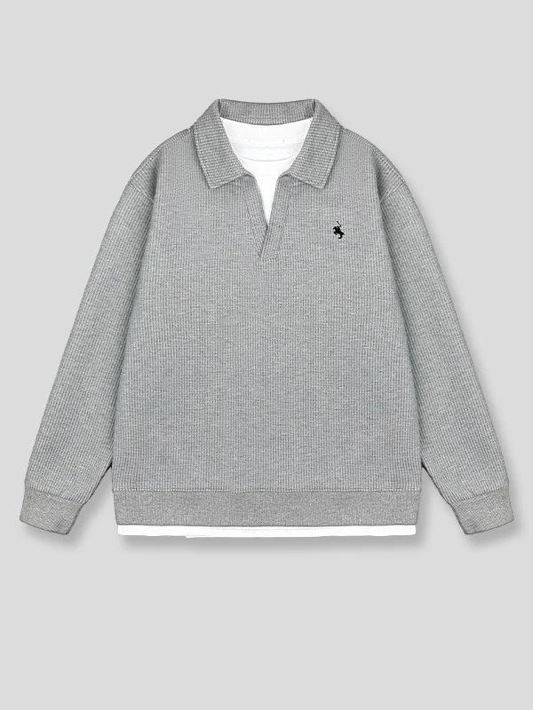 Men's Trendy Solid Color Lapel Hoodie - Autumn/Winter Casual Loose Fashion Top