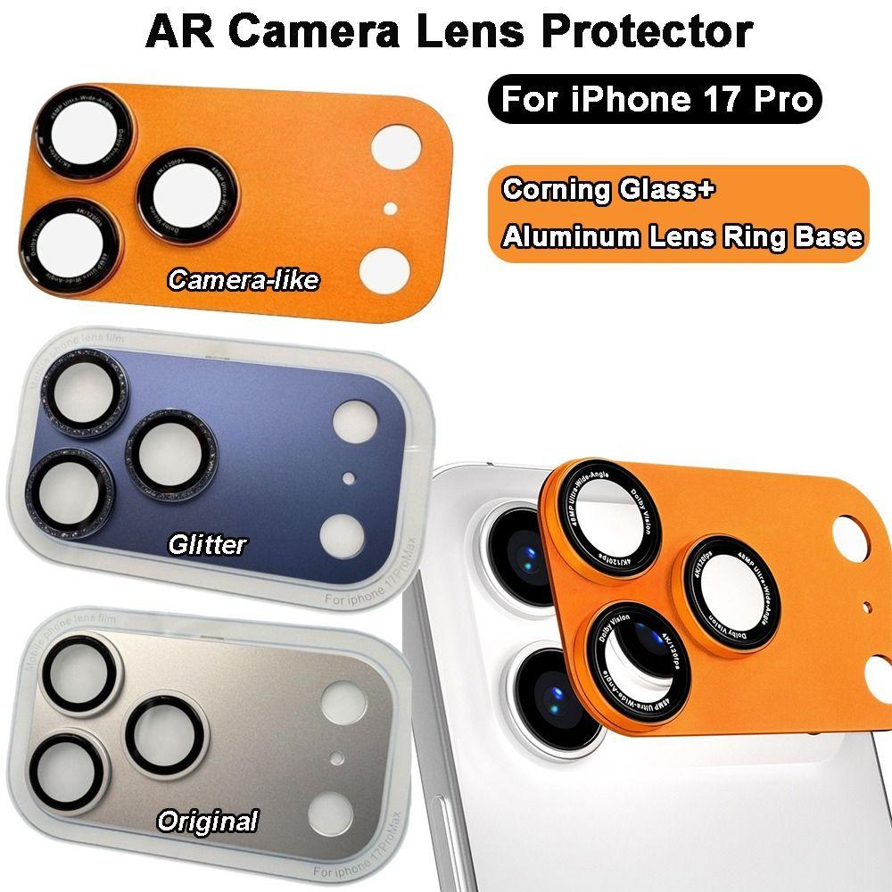 Corning Glass Camera Lens Glass Cover Aluminum Base Fall-resistant AR Camera Lens Protector Back Camera Glass for iP17 Pro