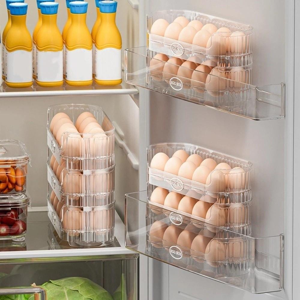 Large Capacity Fridge Egg Holder 10 Grids Egg Fresh-keeping Case Egg Organizer for Kitchen