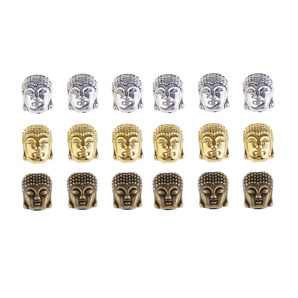 18 Pieces Buddha Head Shape Loose Beads for Jewelry