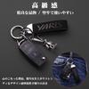 YUYUWA Genuine Leather Suede Car Key Ring, Key Chain, Exclusive Logo Car Key, Cute