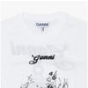 Ganni Graphic Logo Recut Heavy Women S Long Sleeve Tee T4139