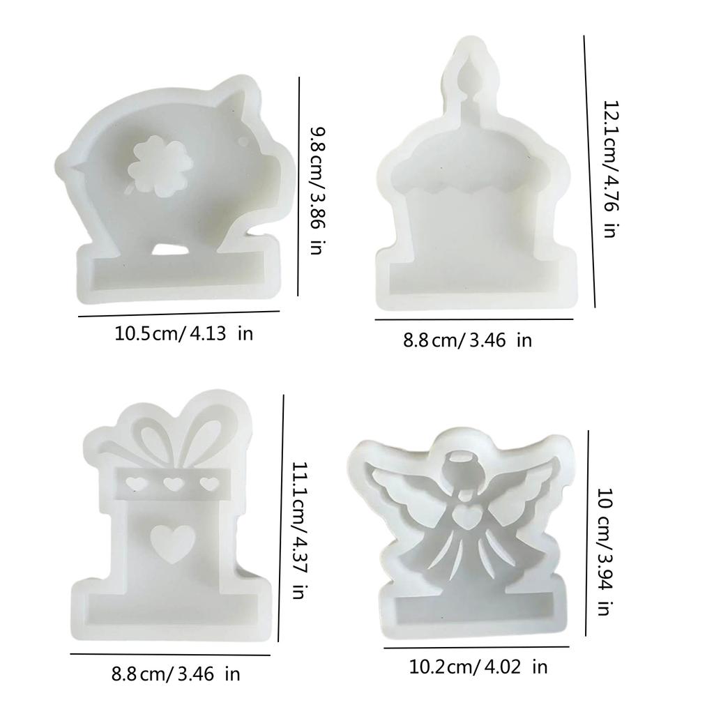 Trophy Silicones Molds for Art Craft Mushroom House Resins Molds Pig Silicones Molds Cupcake Gift Case Silicones Molds