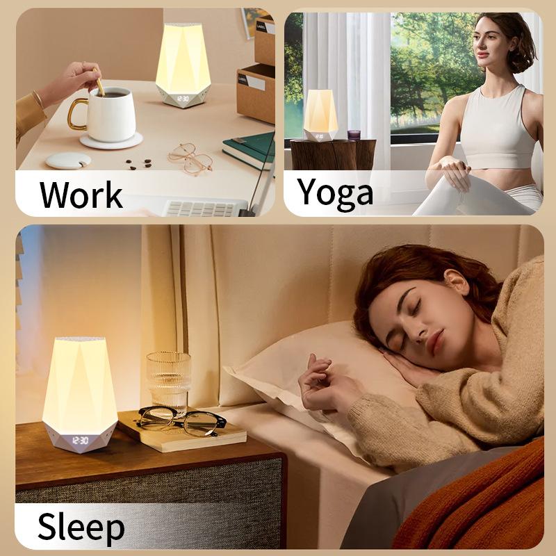 Цифровой дисплей белый шум для сна с беспроводным пультом дистанционного управления и функциональностью приложения. Имеет дизайн, вдохновленный бриллиантом.