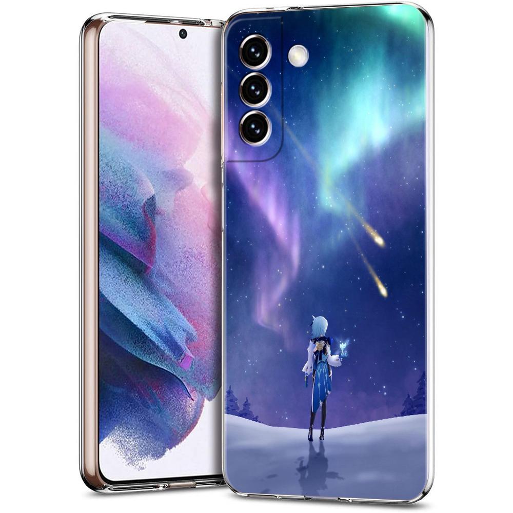 Чехол для телефона Genshin Impact Game Landscape для Samsung Galaxy S24 Plus S23 S22 S21 S20 FE Ultra 5G S10 S10E S9, мягкий прозрачный чехол