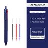 Многофункциональная шариковая ручка uni JETSTREAM 3 в 1, цвета 0,5 мм Черный/Красный/Синий Стержни multifunción Выдвижная Для Записей