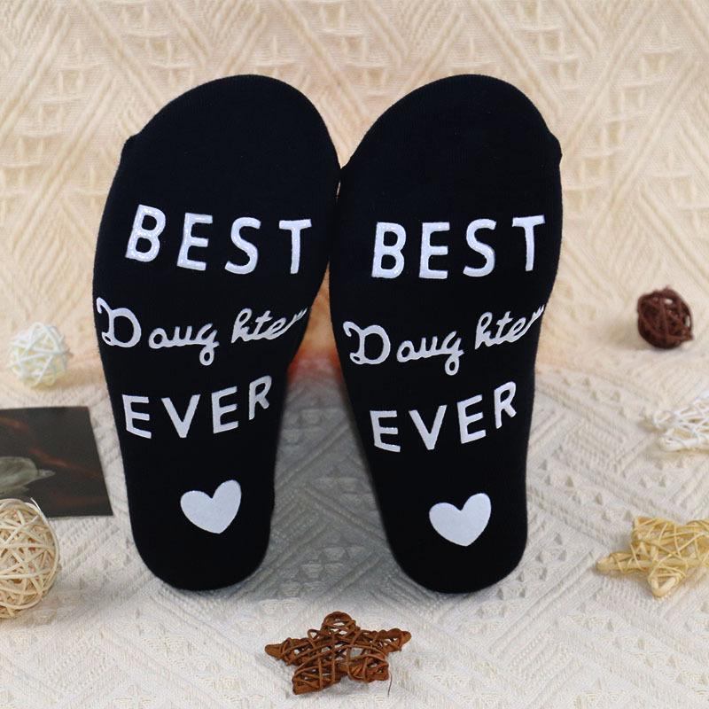 Best Series Cotton Tube Socks with English Letters and Dots - Perfect Thanksgiving Gift for EU & US