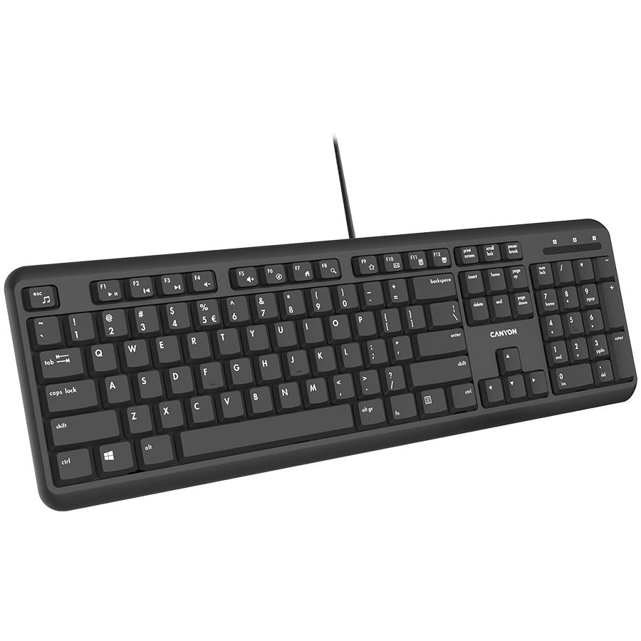 Canyon Klawiatura Hkb-20 En Velvet Przewodowa Czarna