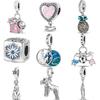 New S925 Silver Pink Bag Hat Paw Print Boy Girl Pineapple Snowflake Family Beads Fit Original  Charms Bracelet DIY Jewelry