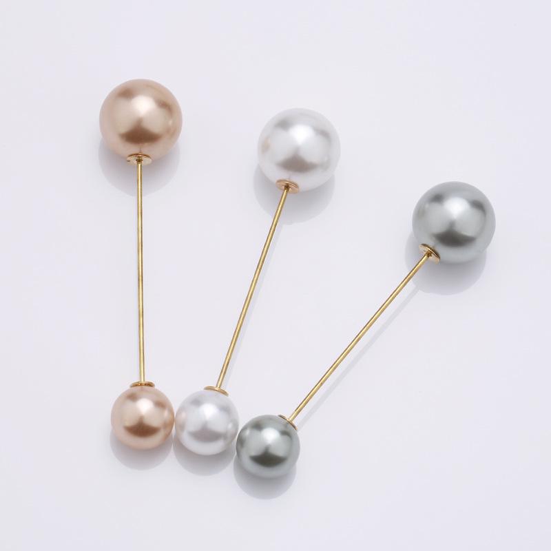 Elegant Minimalist Pearl Pin Brooch for Neckline and Waist