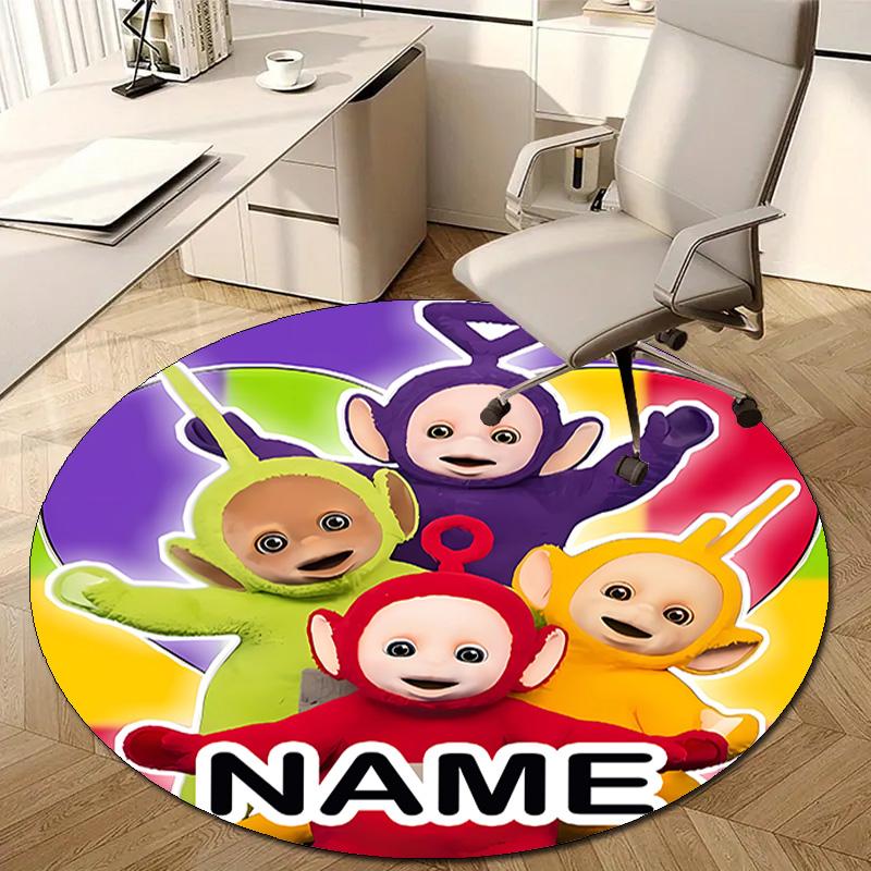 Personalized T-Teletubbies Round Chair Office Rug - Perfect for Mat, Office Chair & More - Ideal Gift for Birthdays and Holidays