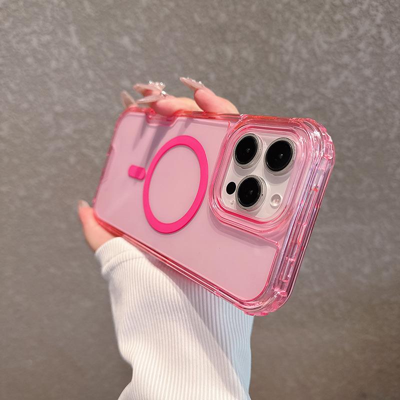 Neon Color 3 IN 1Bumper Shockproof MagSafe Case For iPhone 16 15 14 13 12 Pro Max Magnetic Wireless Charging Clear Armor Cover