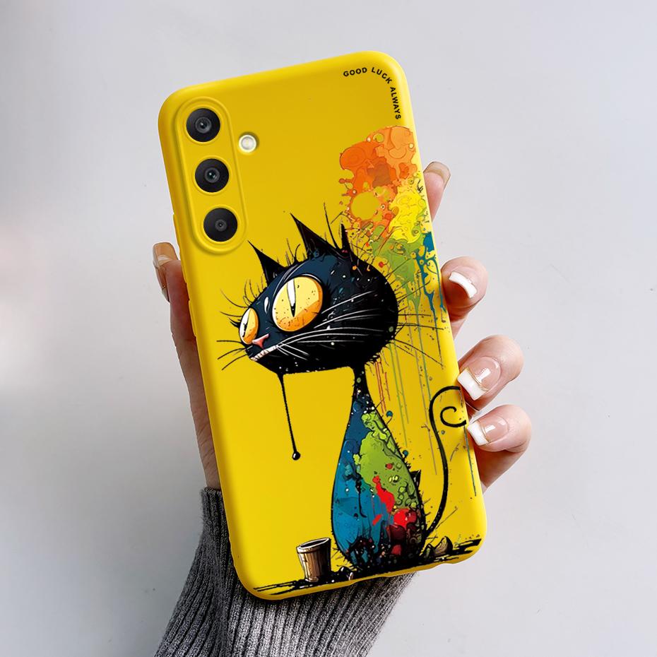 For Samsung A25 5G Case SM-A256B Stylish Painted Soft Silicone Shockproof Cover For Samsung Galaxy A15 A25 A35 A55 5G 2023 Capa
