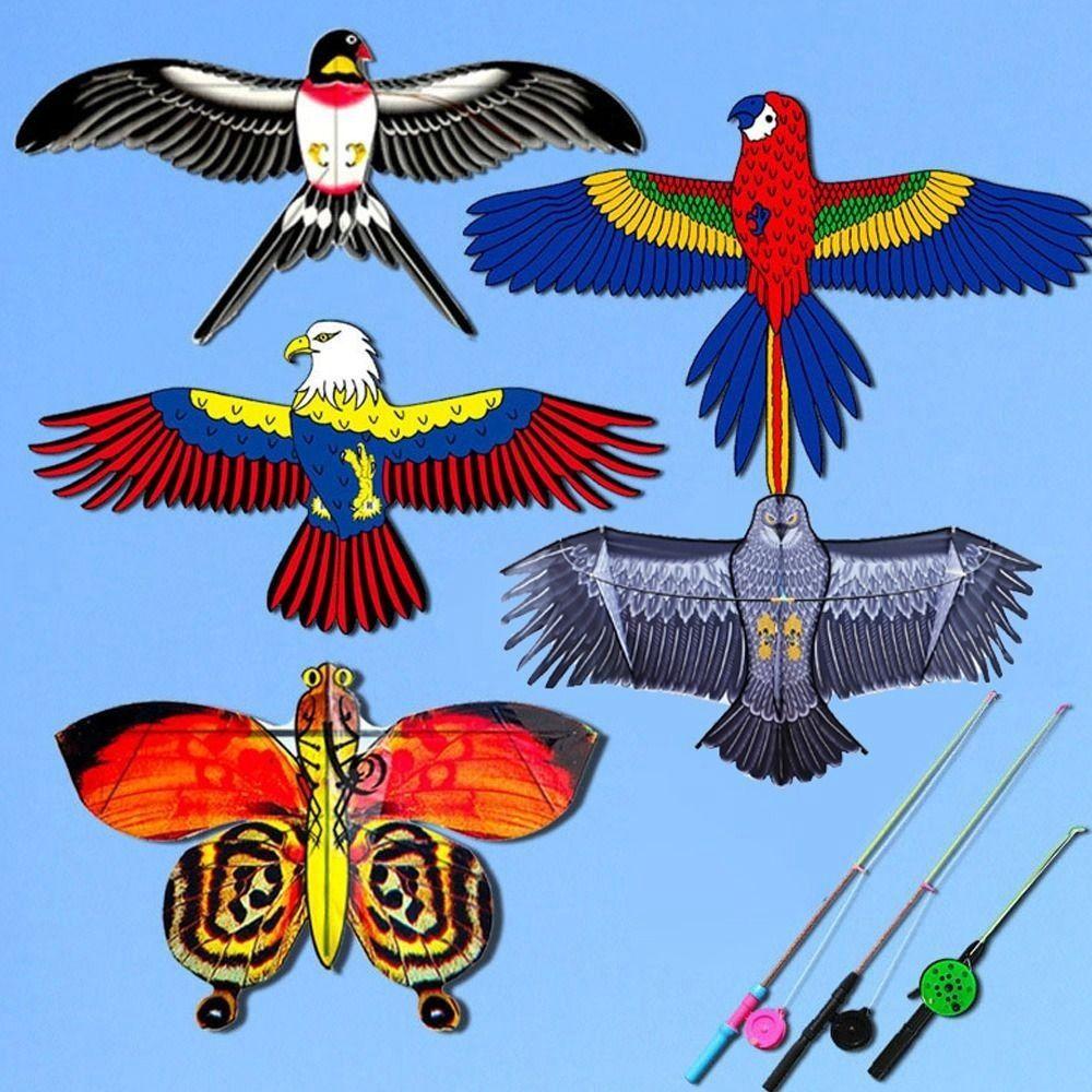 New DIY Toy Cartoon 35cm Large Eagle Kites Flying Bird Kites Plastic Eagle Kite