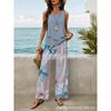 Layer Double Women Sleeveless Vest And Pants Set Casual Solid Two Piece Outfit Fashion Daily Matching Suit