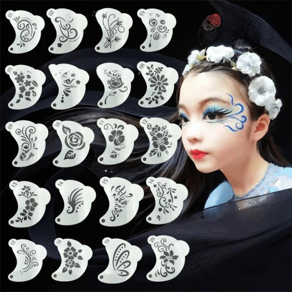 Разнообразные Дизайны Трафареты для Боди-арта Моющиеся Инструменты для Макияжа Сделай сам Трафареты для Раскрашивания Лица Карнавальная Ночь
