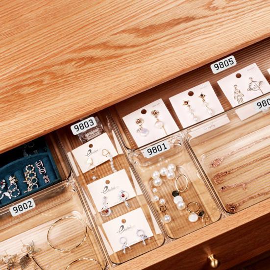 16 шт. универсальные прозрачные органайзеры для ящиков, коробки для хранения, гладкие края, без заусенцев, косметика