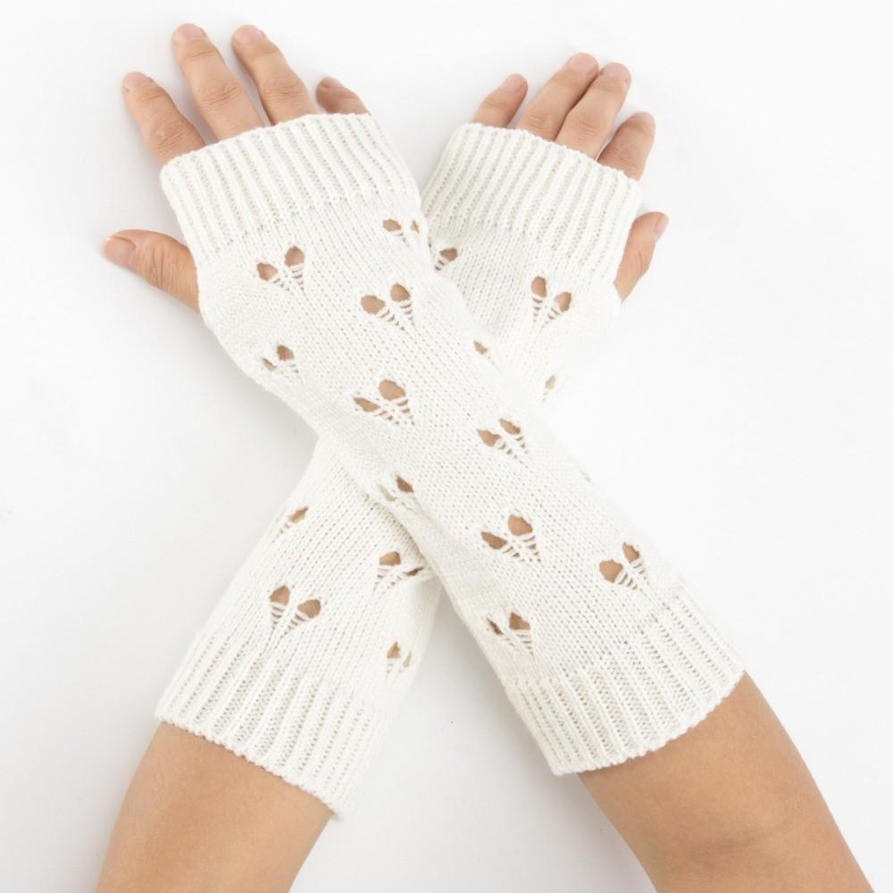 Crochet Warmer Knitted Arm Gloves Hollow Out Design Long Mittens Knitting Gloves Lolita Style