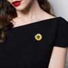 Sunflower Brooch Pin for Women Yellow Flower Collar Pin Chrysanthemum Brooch Coat Hat Sweater Accessories