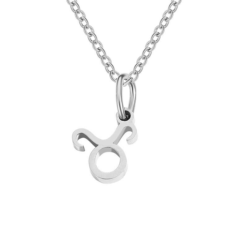 Gold-Plated Twelve Constellations Pendant Necklace - Stainless Steel Clavicle Chain for Women