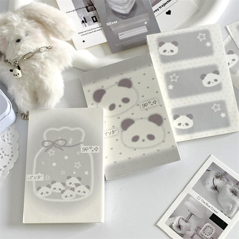 Korean INS Cute Pudding Bear Memo Pad Cute Student Loose Leaf Message Notepad Girl Mini Pocket Planner Scrapbook Material Paper