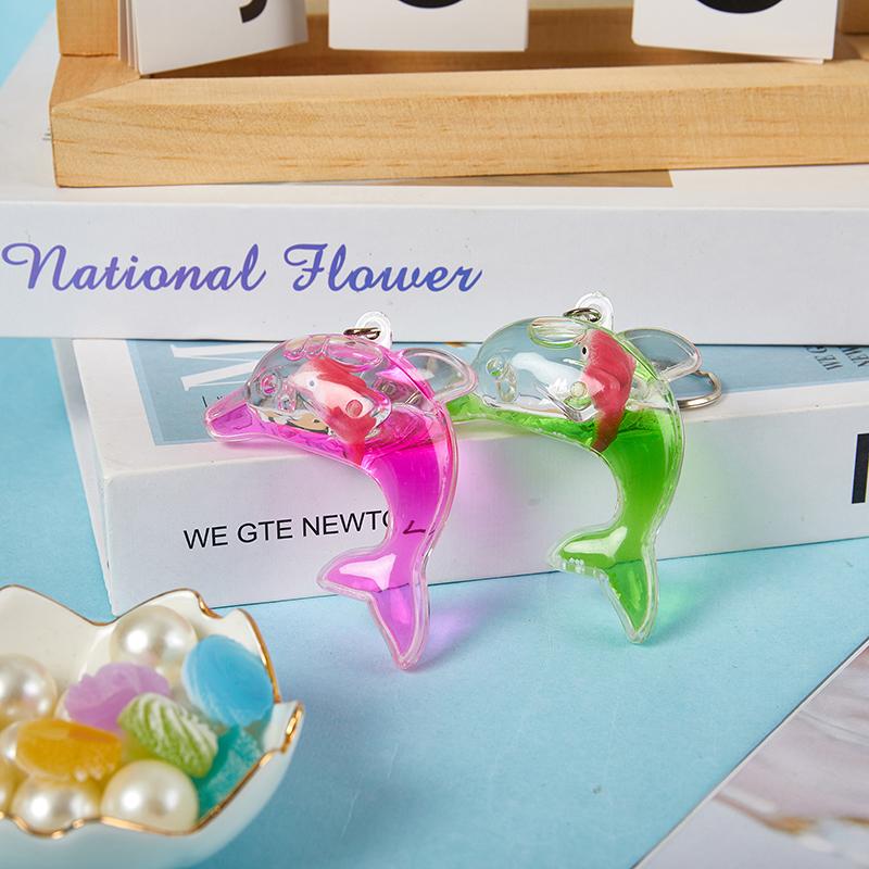 Брелок для ключей в виде дельфина Kawaii для ключей от машины, плавающая жидкость, милый кит, океан, подвеска, аксессуары, брелок для женской сумки, подвески, брелок