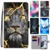 Fashion 3D Painted Pattern Phone Cover Lanyard Flip Leather Case For Xiaomi Poco Redmi Google Pixel
