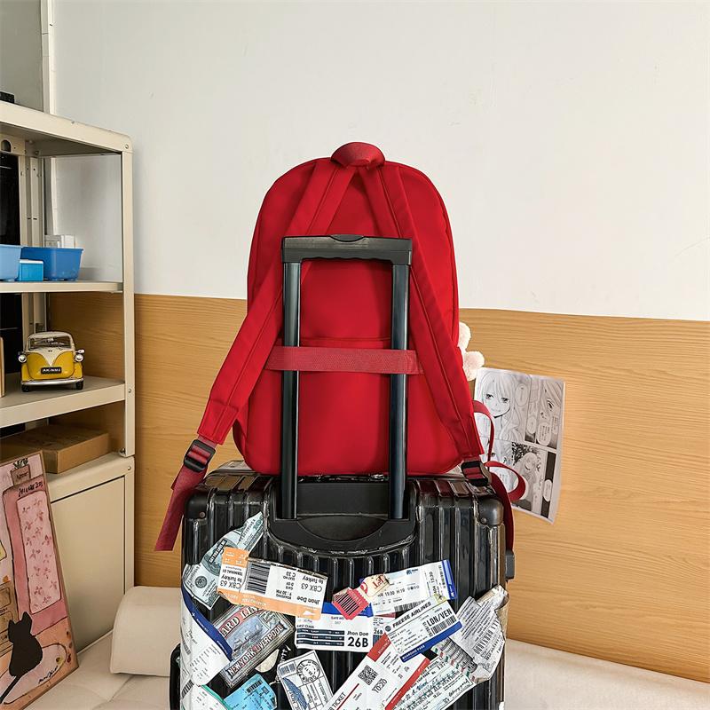 Однотонный школьный рюкзак для женщин, большой емкости