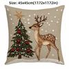 Short Plush Christmas Pillow Cover 45x45cm Sofa Cushion Cover  Xmas Home Decoration