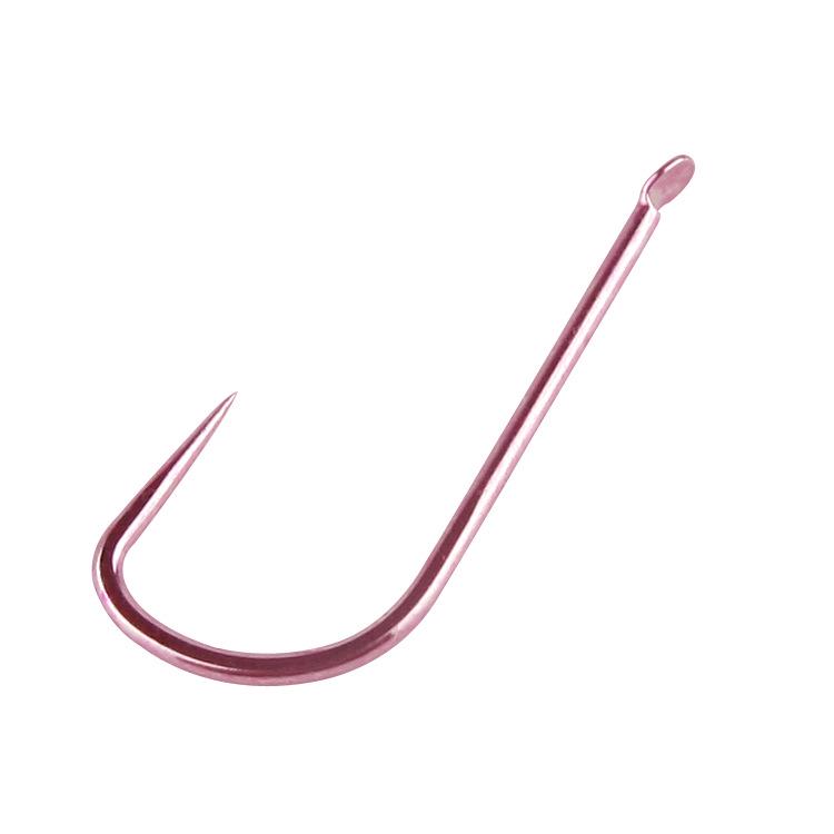 Ultra-Sharp Black Titanium Fish Hook - Pink A1 Fly Sleeve for Wild Competition Fishing, Barbless Design