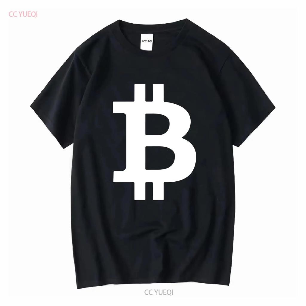 Футболка с логотипом Bitcoin с длинным или коротким рукавом винтажная стирка мужская дышащая эластичная универсальная повседневная с небольшим принтом