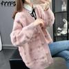 Women's Fashion Casual Fall Winter Solid Color Print Long Sleeve V-Neck Sweaters