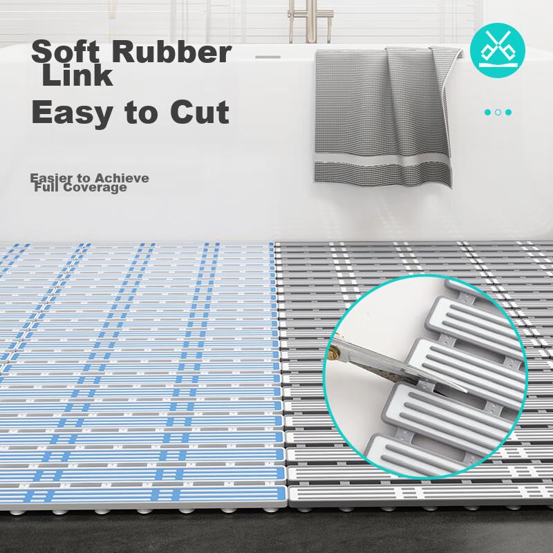 Dajiang Bathroom Non-Slip Mat, Toilet Shower Room Anti-Fall Non-Slip Pad, Water-Resistant Interlocking Design, 50x80cm