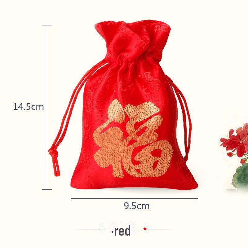 Christmas Flannel Gift Bag: Red Drawstring Bag for Candy, Peace Fruit, and Wedding Favors
