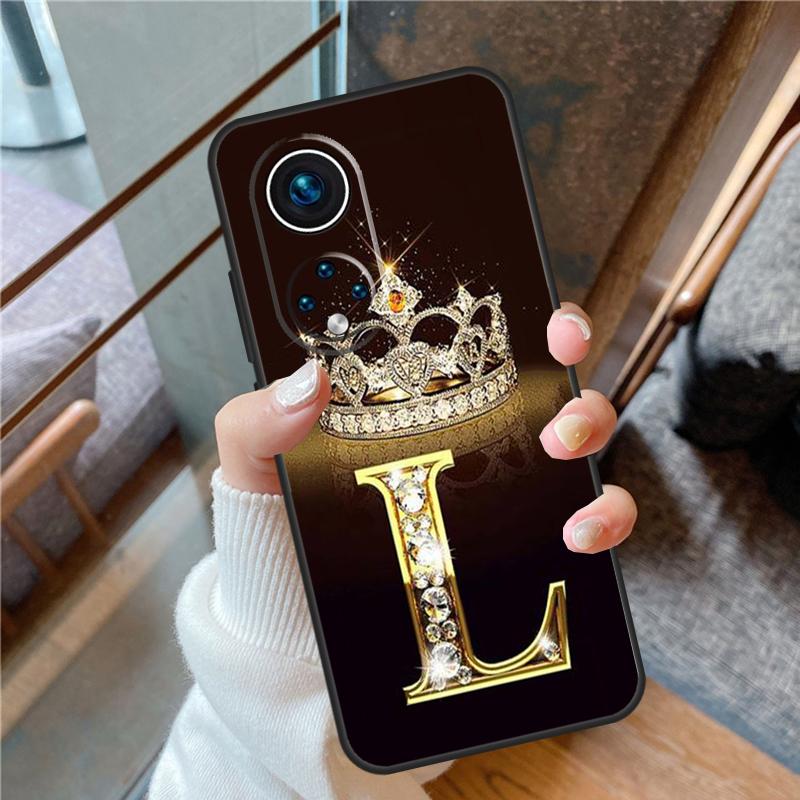 Чехол с золотым мраморным монограммой буквы для Honor Magic 5 Pro 50 70 90 Lite X6 X7 X8 X9 8X 9X Honor X7a X6a X8a X9a X9b