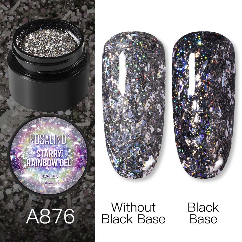 ROSALIND 5 мл гель-лак для ногтей Блестящий радужный блестящий рисунок для дизайна ногтей Vernis полуперманентный лак для ногтей гель-лак для маникюра