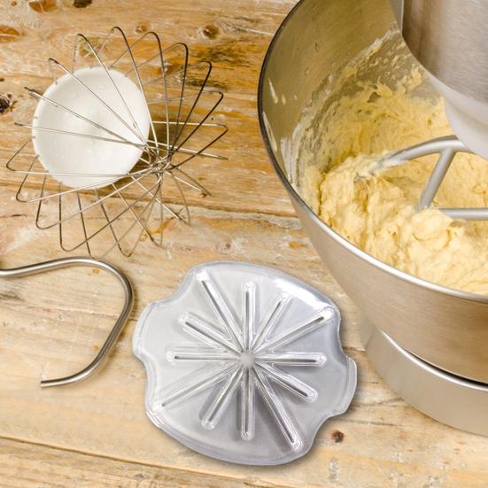 Anti-Splash Baffle for KitchenAid Mixers-Easy Clean Splash Guard Scraper Blade for Tilt-Head Stand Mixers Compatible with 6-Wire Whisk