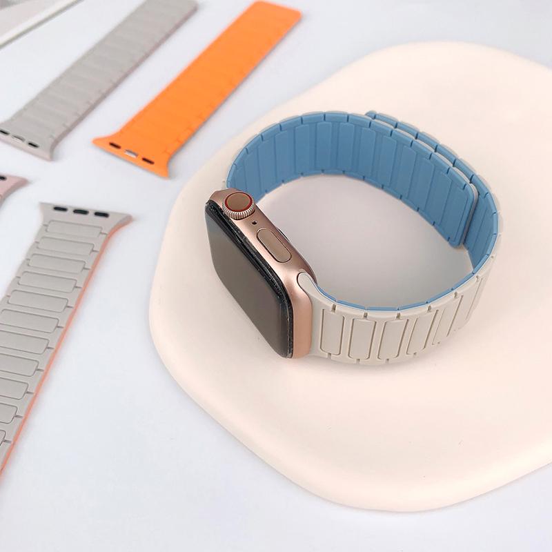 Магнитная петля для ремешков Apple Watch 44 мм, 40 мм, 49 мм, 45 мм, 41 мм, 38 мм, силиконовый браслет iWatch Series 9, 8, 7, 6, 5, 4, 3 Se ultra 2, ремешок