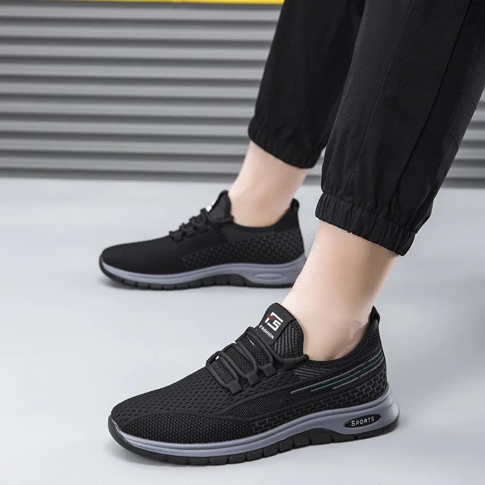 Новые мужские туфли, спортивная обувь на плоской подошве, повседневная обувь 2024 года, новая модная дышащая обувь для ходьбы, легкая и удобная мужская обувь