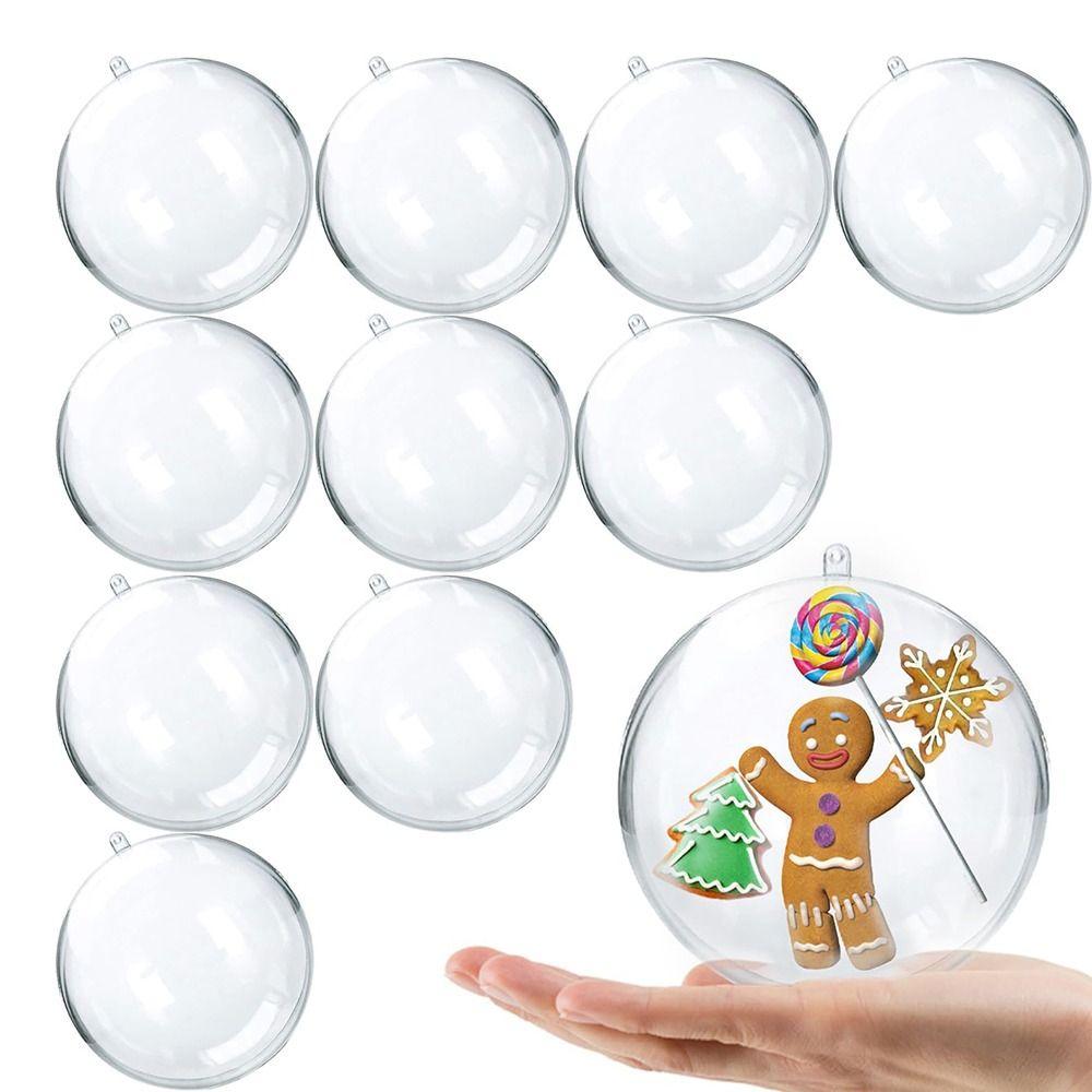 Набор прозрачных акриловых шаров для рукоделия, сделай сам, пластиковый заполняемый шар, рождественский шар-украшение, домашнее украшение