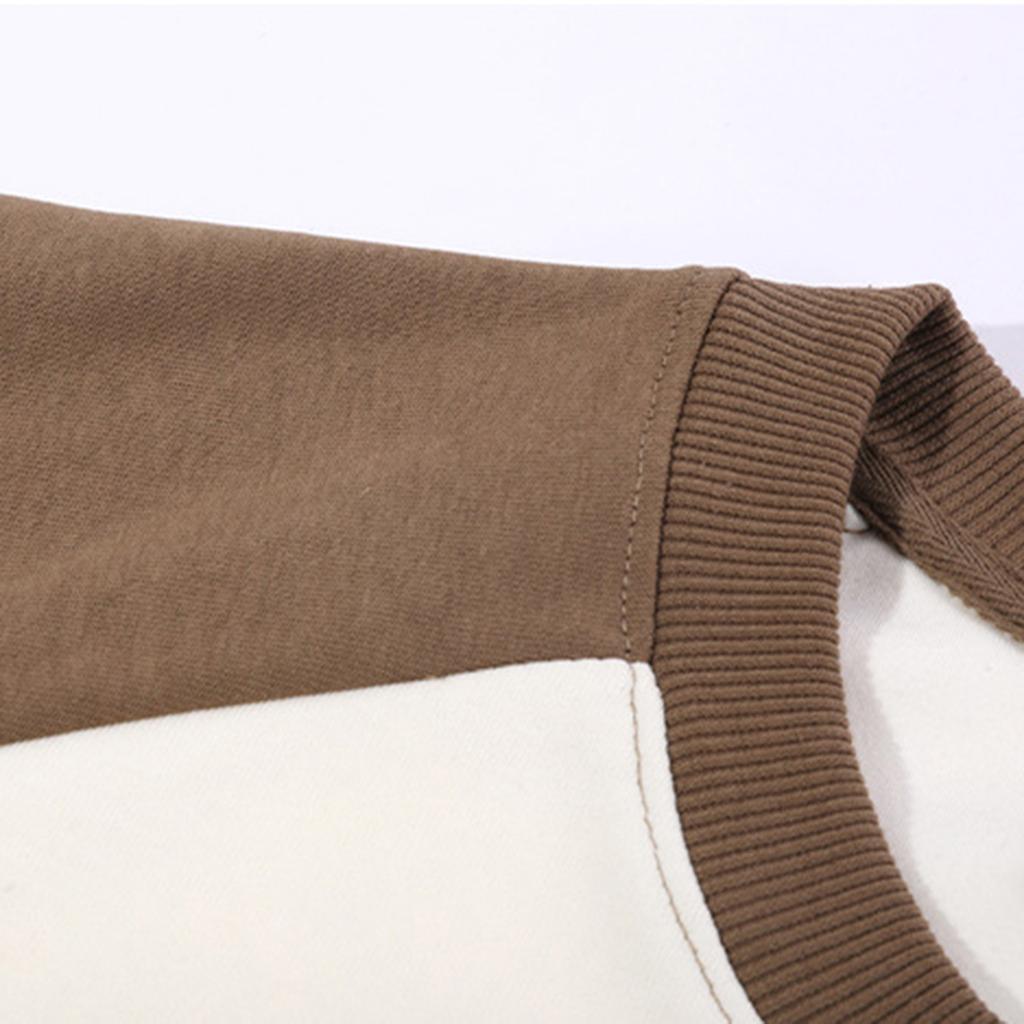 Унисекс Топ-пуловер с круглым вырезом в стиле колор-блок, рукав реглан, длинный рукав, флисовая толстовка