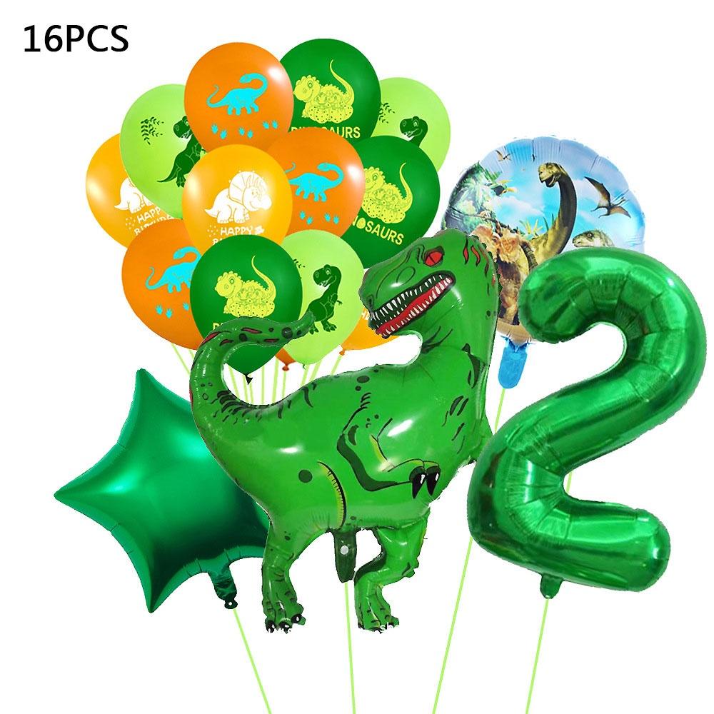 Набор воздушных шаров с зеленым динозавром, украшение для вечеринки по случаю дня рождения, 32-дюймовый воздушный шар с номером, детское украшение на день рождения, товары для вечеринок Bady Shower
